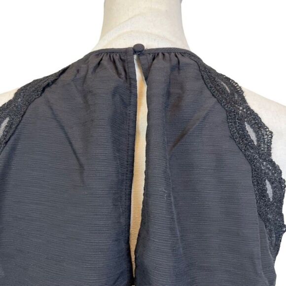 Kendall & Kylie Halter Neck Cropped Embellished Black Top Oversized XS - Picture 5 of 13